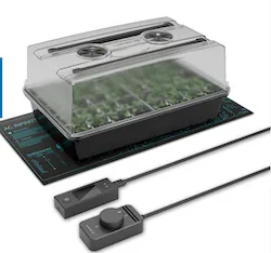 Mass Hydroponics AC Infinity Humidity Dome germination kit showing clear dome with LED bars and seedling tray