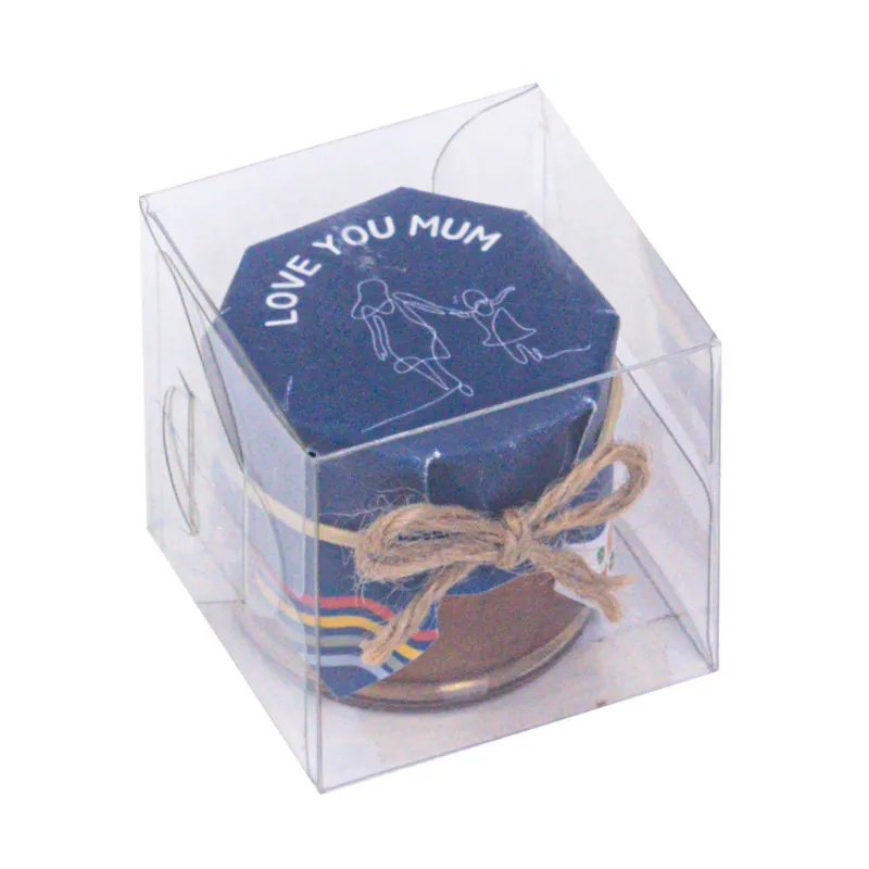 HoneySpree Love You Mom Single Clear Box honey jar in clear packaging