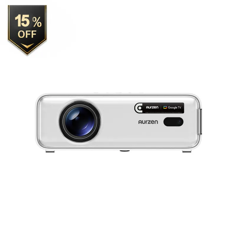 Aurzen EAZZE D1G Google TV Smart Projector in a living room setup