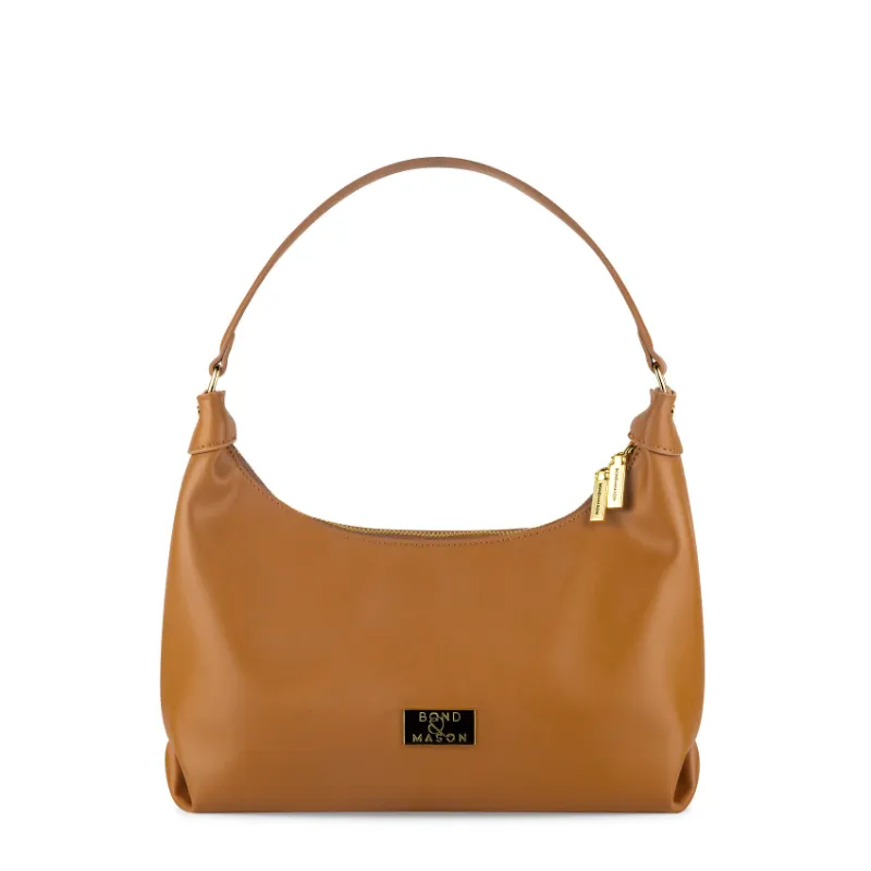 Bond & Mason The Jacinta Handbag in brown with gold-tone hardware