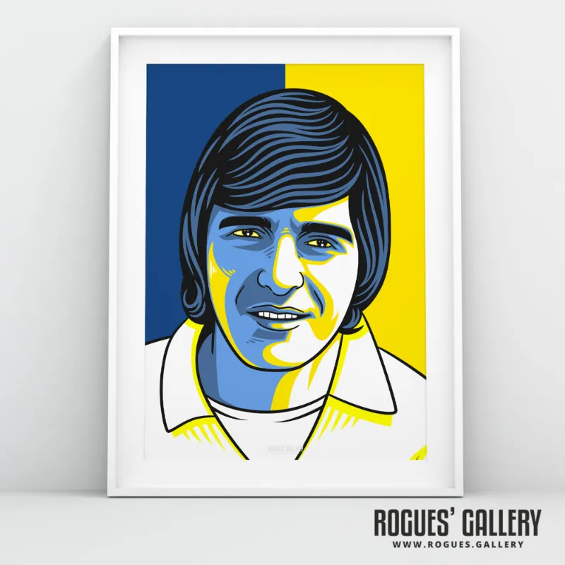 Rogues Gallery Allan Sniffer Clarke Leeds Utd print, portrait of 70s striker