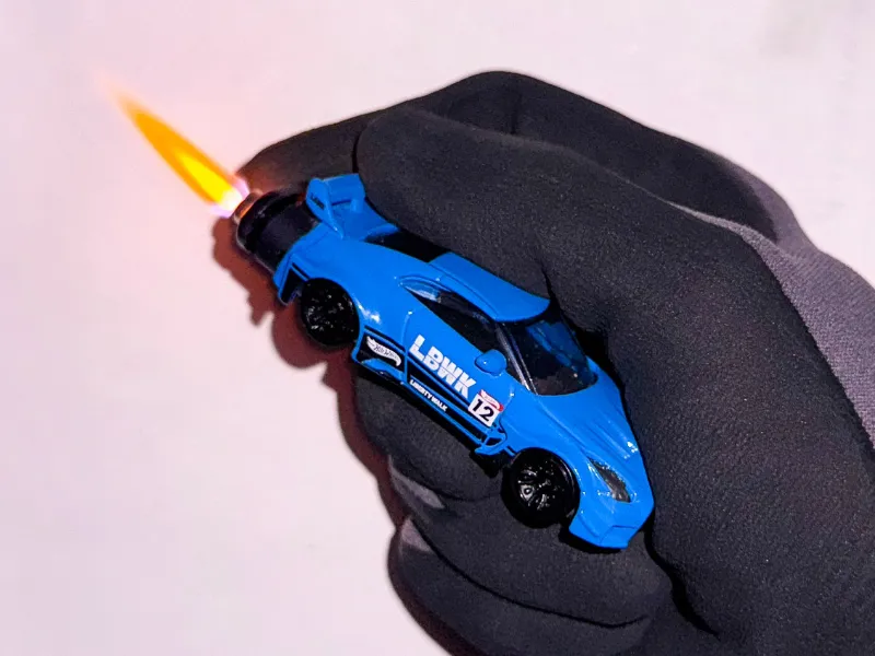 SoCal Divinity Blue LBWK GTR R35 Refillable Lighter with custom handmade design