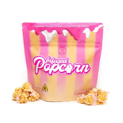 Baked Bags Exclusive Offer Strawberry Popcorn with caramel coating