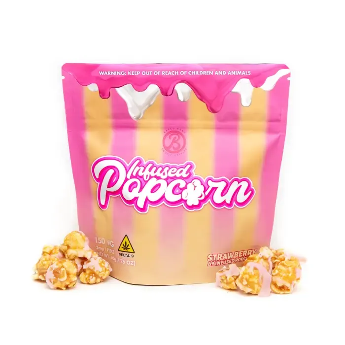 Baked Bags Exclusive Offer Strawberry Popcorn with caramel coating