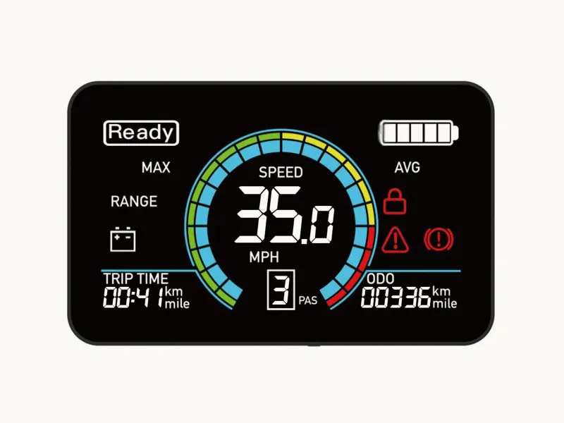 HiKeep Electric Dirt Bike Display showing LCD screen