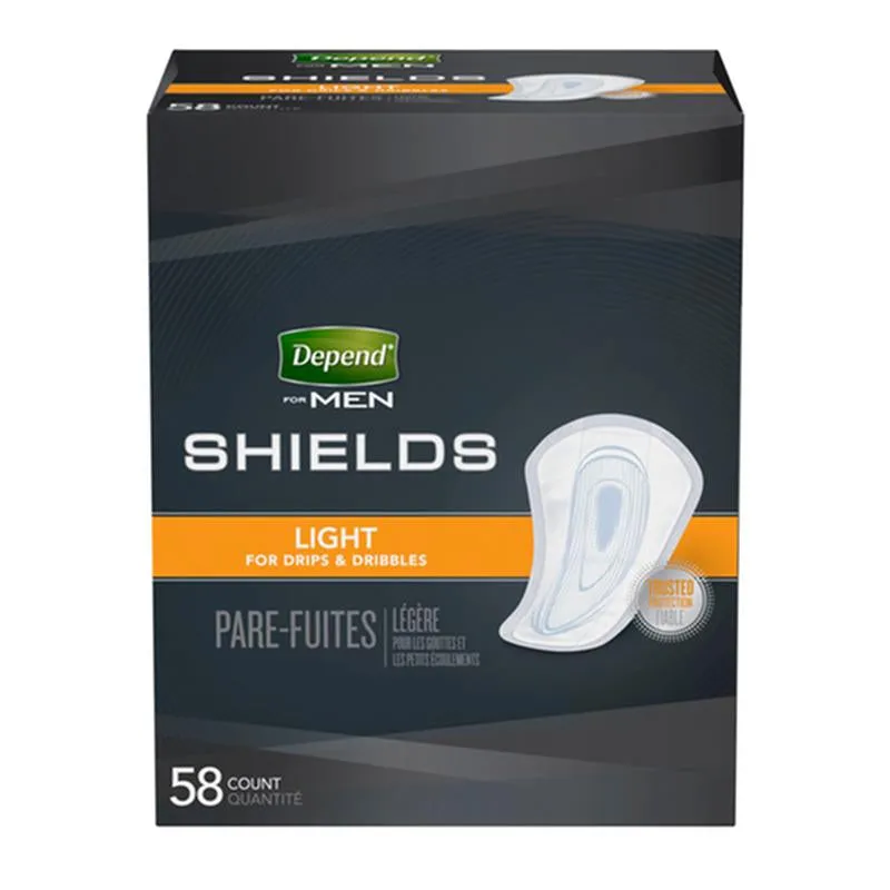 ActivKare Depend Fresh Protection Shields for Men in pocket-sized wrapper