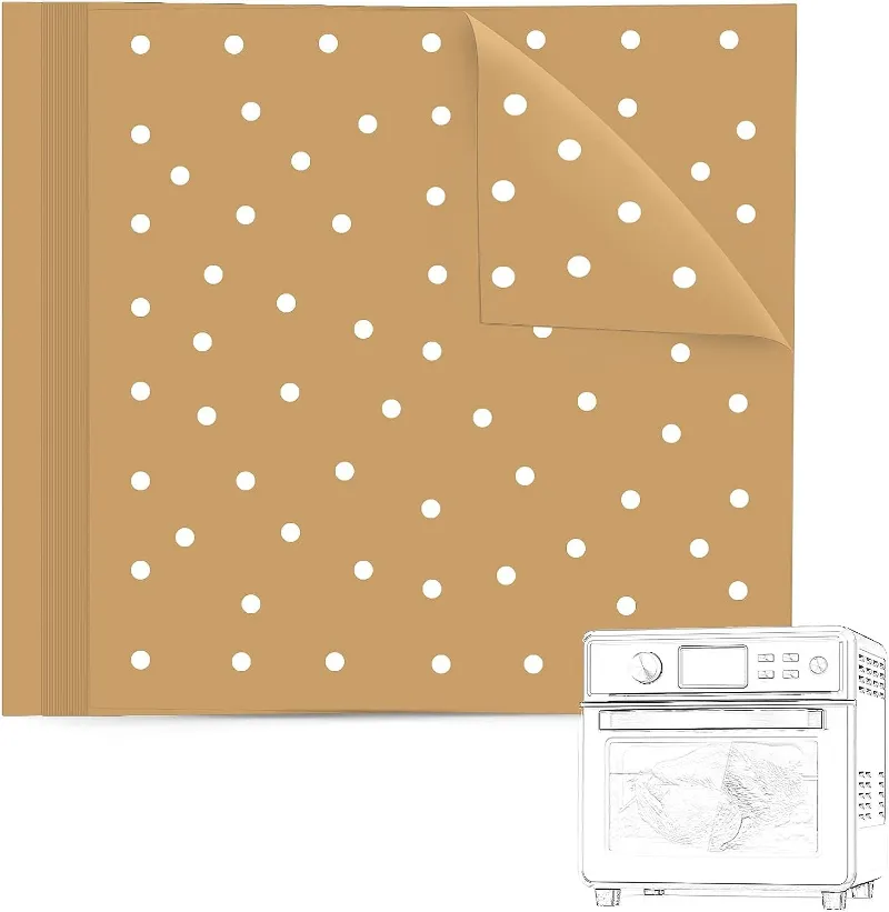 GrillPartsReplacement 100 pack large parchment paper liners for air fryer ovens and dehydrators
