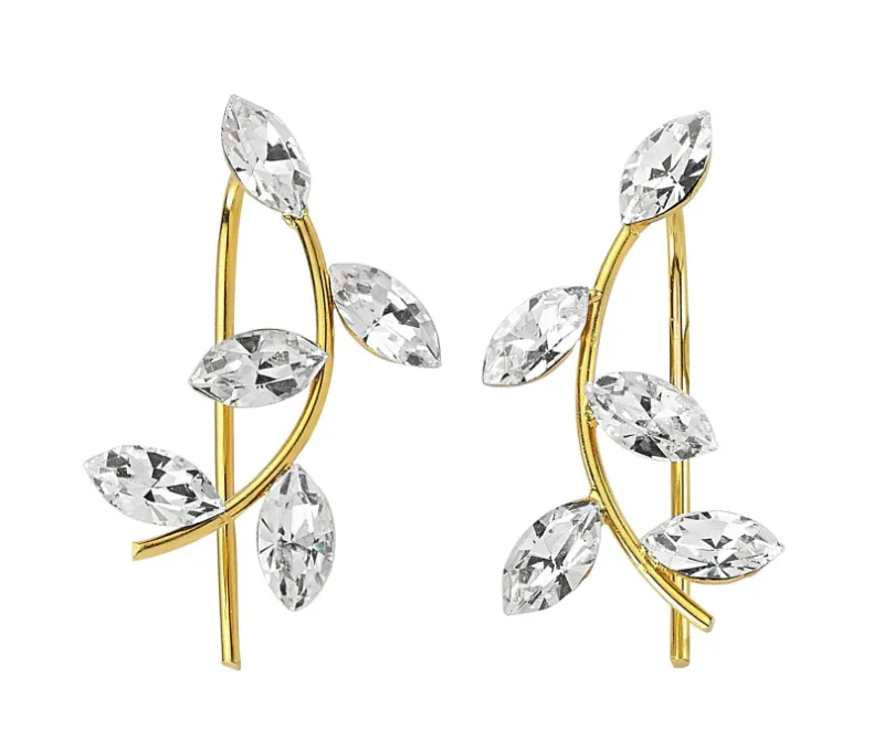 Amorium Jewelry Brass Tear Drops Ear Cuffs & Climber Earrings in Gold