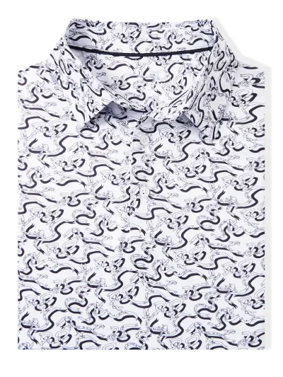 DTWOOO Men's Print Performance Polo in Dove print
