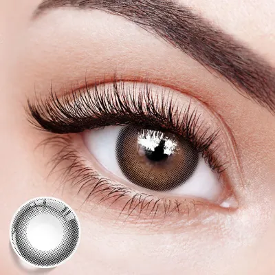 EYESFAV Avela Gray 6 Months colored contact lenses close up