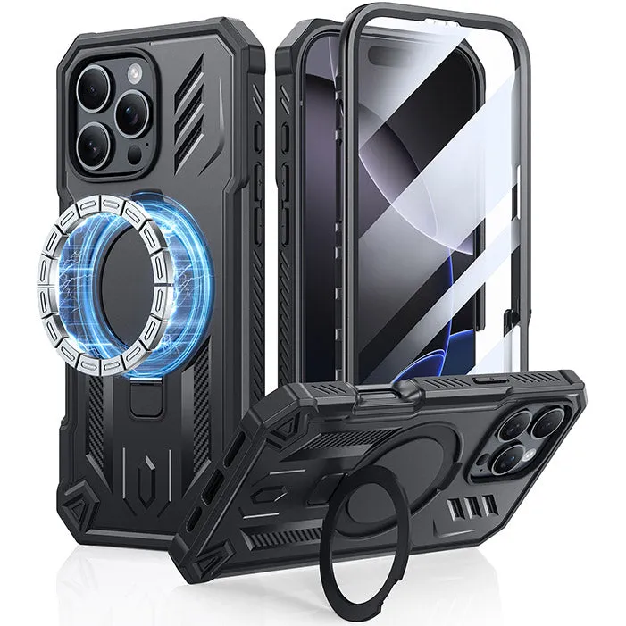 FNTCASE OFFICIAL iPhone 16 Pro Max case with ring holder magnetic kickstand in rugged protective design