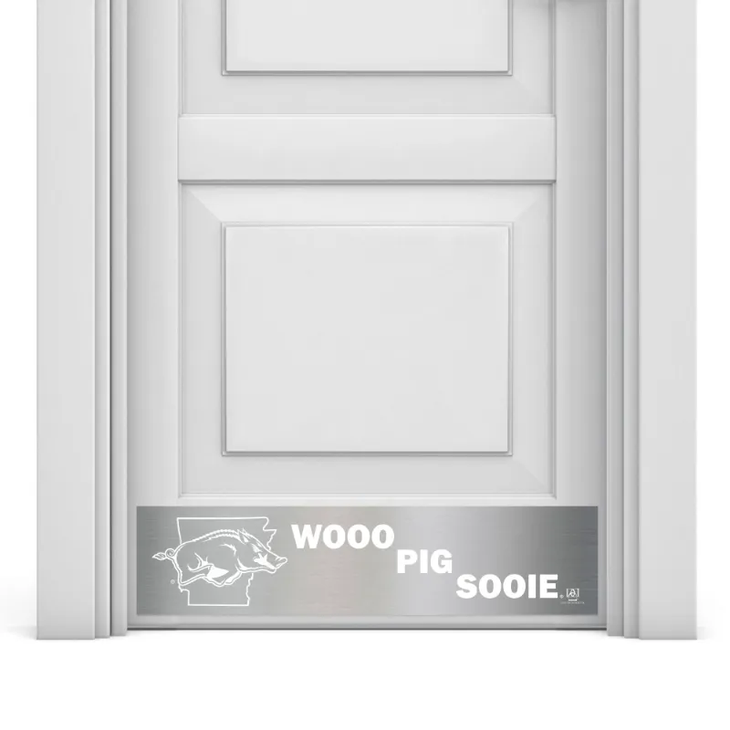 Deck the Door Decor Arkansas Razorbacks Engraved Door Kick Plate with officially licensed graphics
