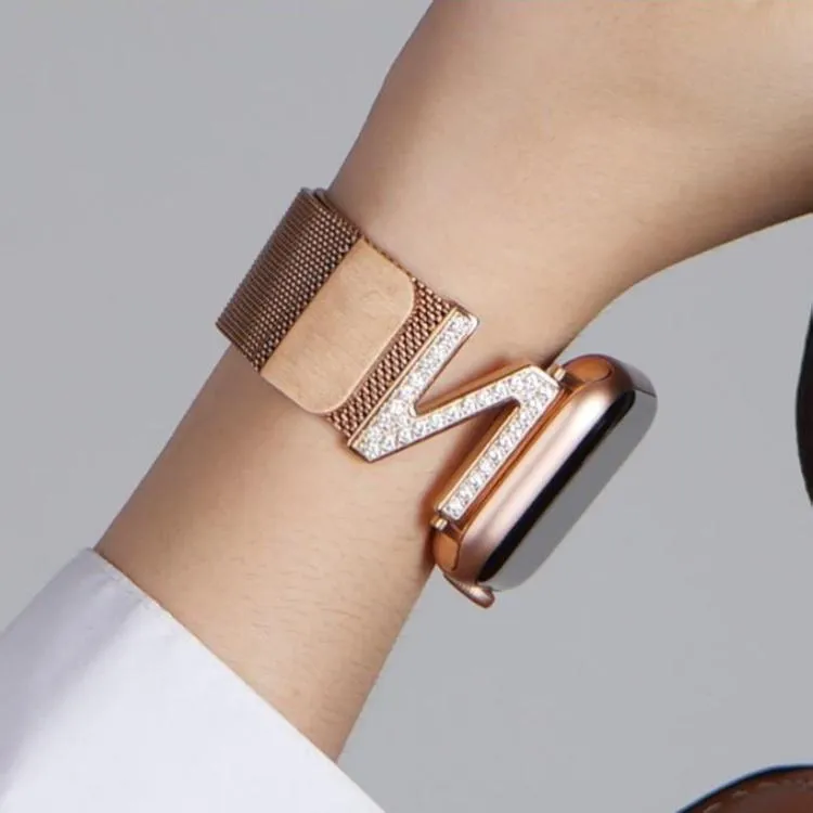 Techypop Metallic Jewel Designer Apple Watch Band Strap in jeweled leather