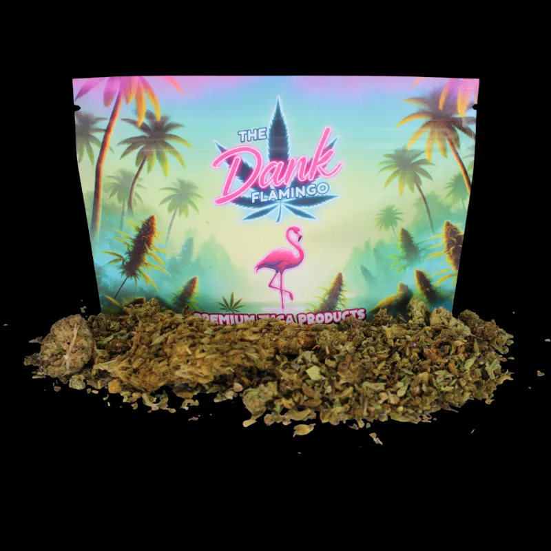 THCA Small Buds Dank Work THCA Trim organic blend in branded jar