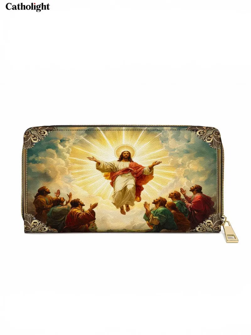 Catholight The Glorious Ascension Leather Wallet Purse featuring Christ's Ascension artwork