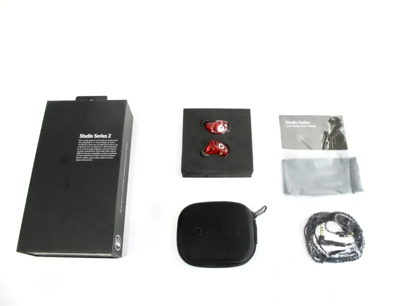 ZeereeZ Accutone Studio Series 2 Dynamic Hybrid In Ear Headphones showing handcrafted in-ear monitors