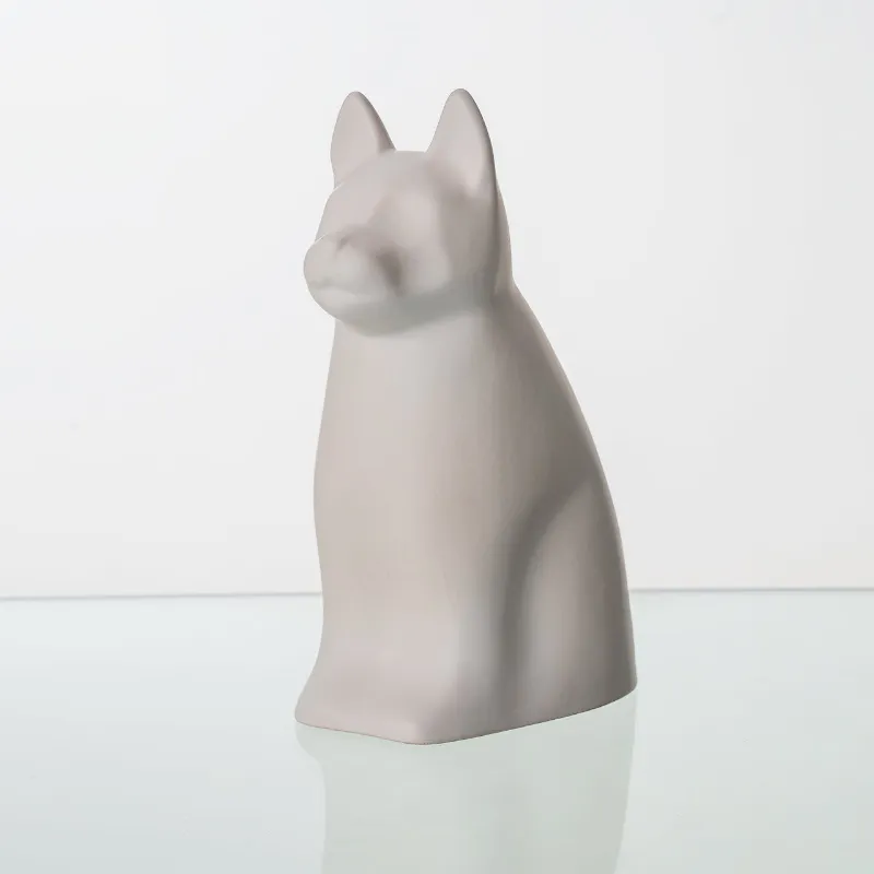 Pulvis Art Urns Barkley Pet Urn for Dog in white matte ceramic with curved design