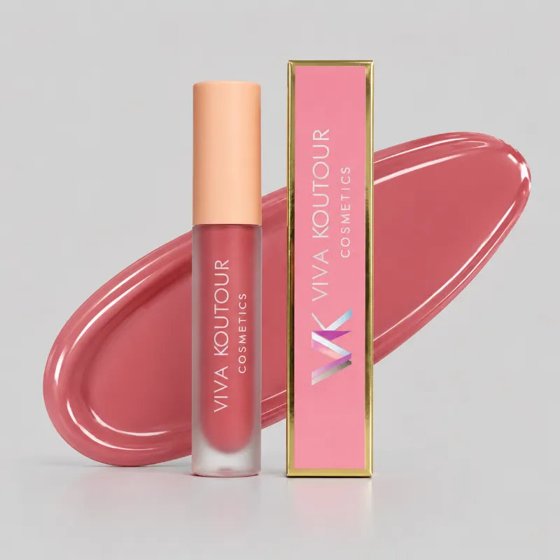 Viva Koutour Cosmetics Cotton Candy Lip Gloss – pink high-shine lip gloss with doe-foot applicator