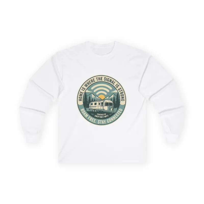 SwiftNetllc Unisex Ultra Cotton Long Sleeve Tee in classic fit with taped shoulders