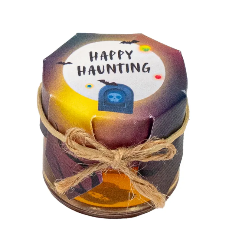HoneySpree Happy Haunting mini honey jar with Halloween design