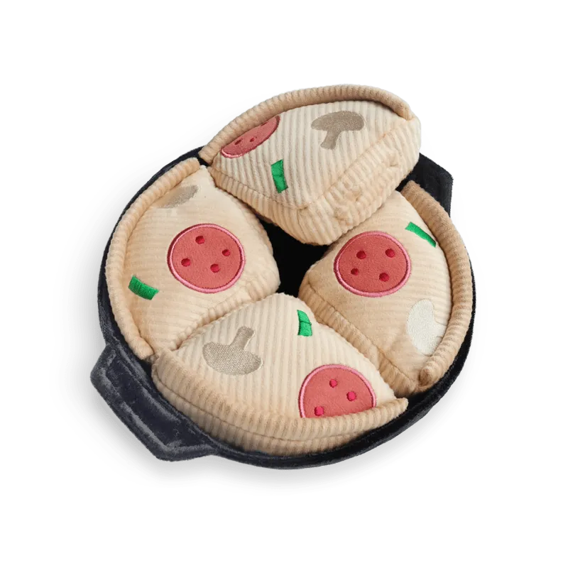 Found My Animal Deep Dish Pizza enrichment dog toy with squeaky slices