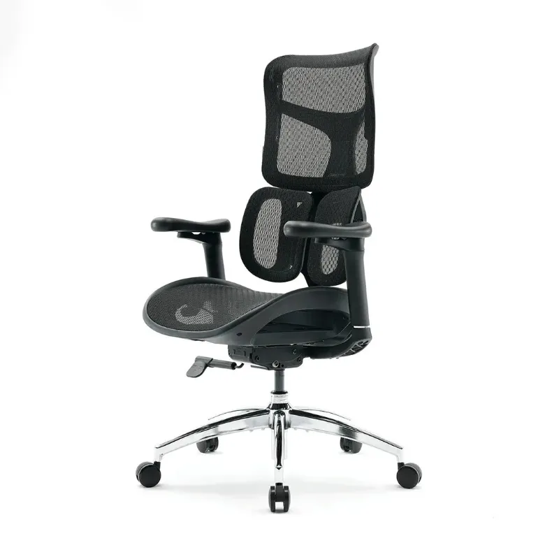 Sihoo S100 Dynamic Ergonomic Office Chair with Lumbar Support in black mesh with reclining backrest