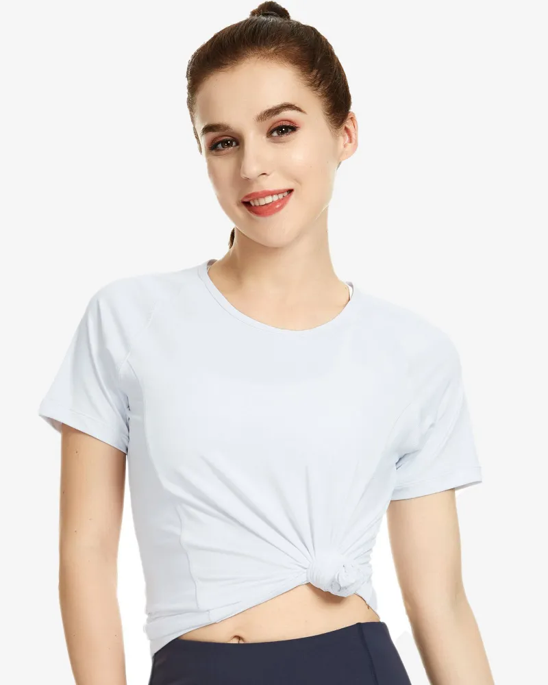 QUEENIEKE Mix & Mesh T-Shirt Short Sleeve Sports in black with sleeve detail