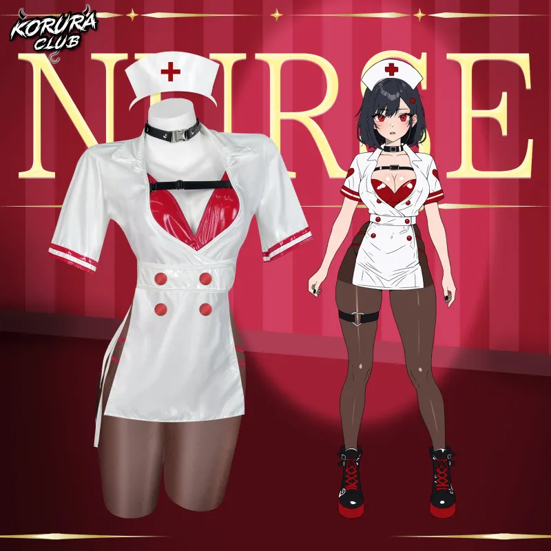 Koruraclub Cosplay Nurse Lingerie KO126 white uniform costume set with accessories