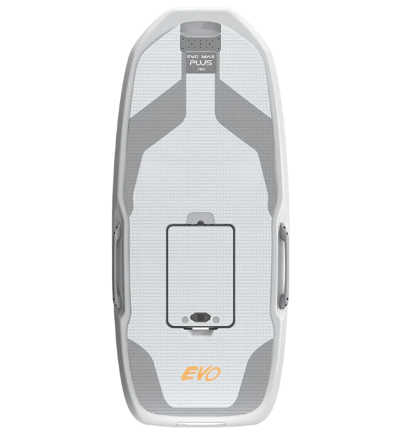 Waydoo EVO Max Plus Board 130L in gray, high-volume EPP hydrofoil board with sensor and GPS for beginners
