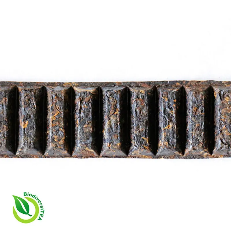 Wild Tea Qi Aged Ancient Phoenix Break-Away Bar Fermented Puer Tea showing chocolate bar style pressed tea squares
