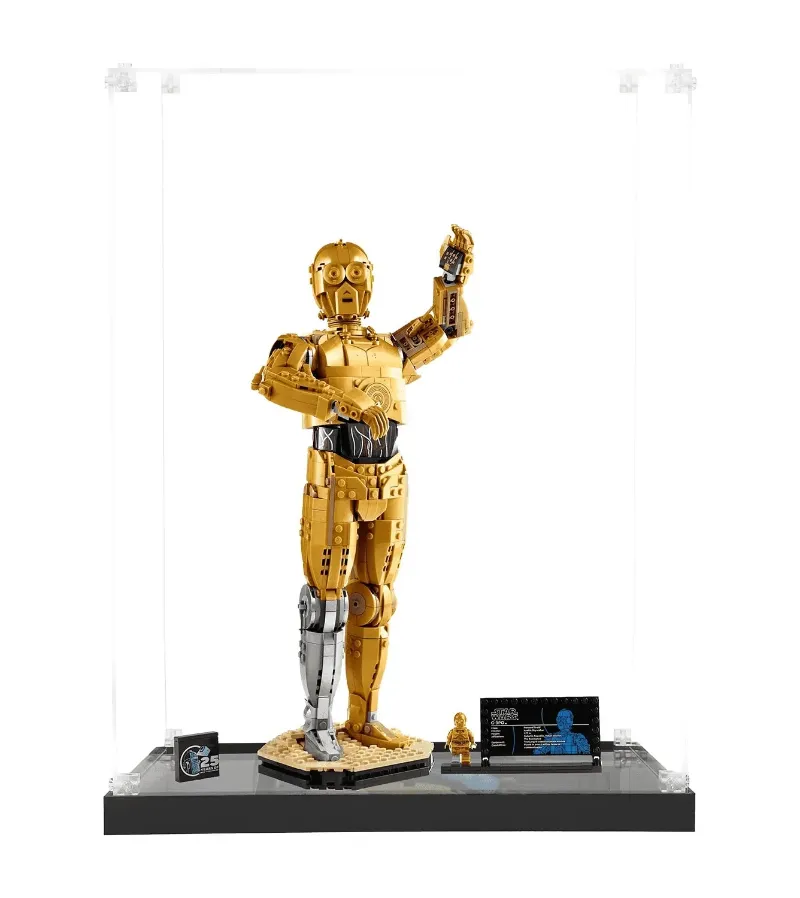 ICUANUTY Display Case for LEGO Buildable C3PO 75398, tall clear acrylic box