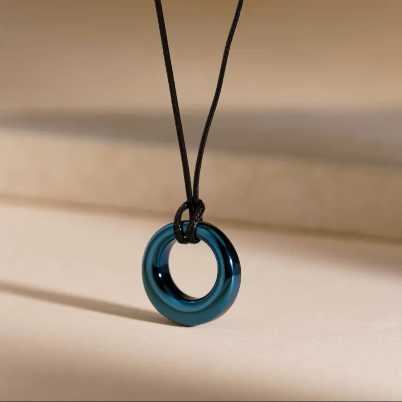 Pulvis Art Urns Cremation Necklace Forever blue stainless steel round pendant memorial jewelry