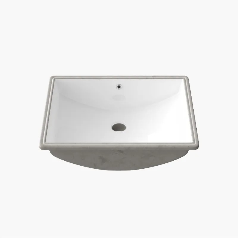 HOROW 22 Inch Undermount Kitchen Sink rectangular white ceramic bathroom sink with overflow hole