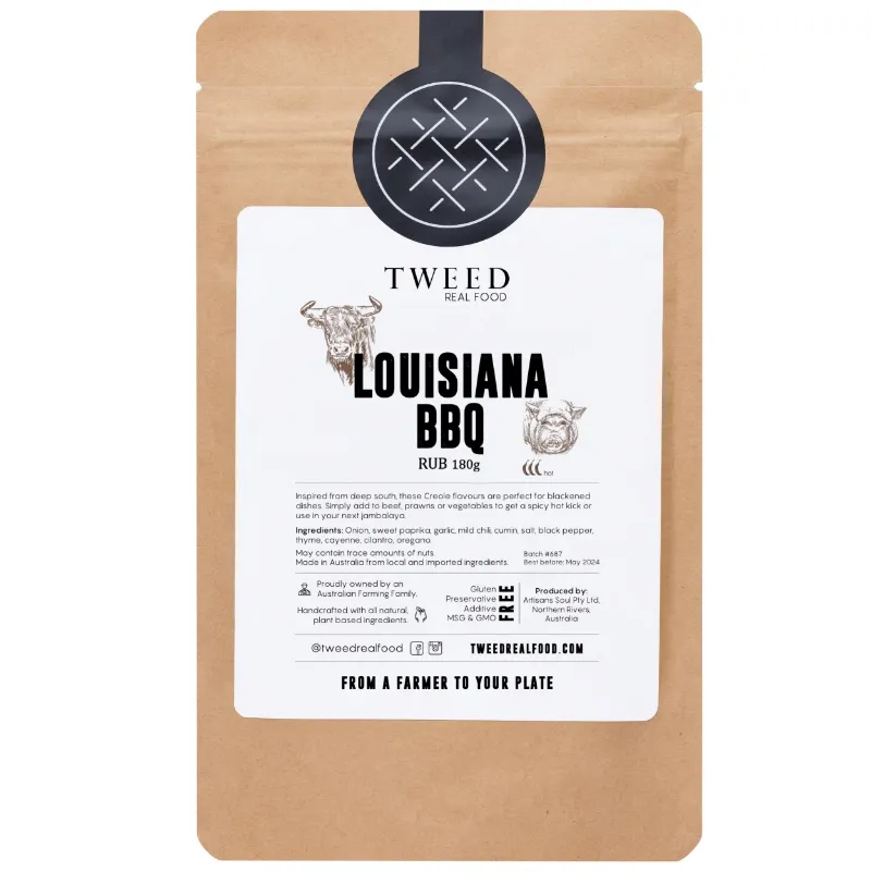 Tweed Real Food Louisiana BBQ Rub - Bulk Satchel in resealable pouch