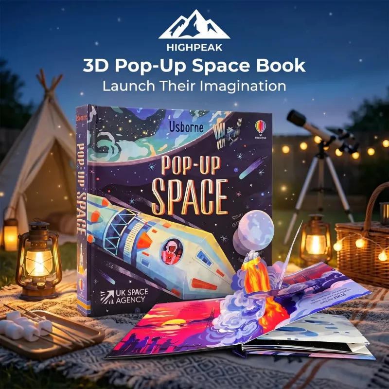 HighPeak 3D Pop-Up Space Book with rockets and planets popping up
