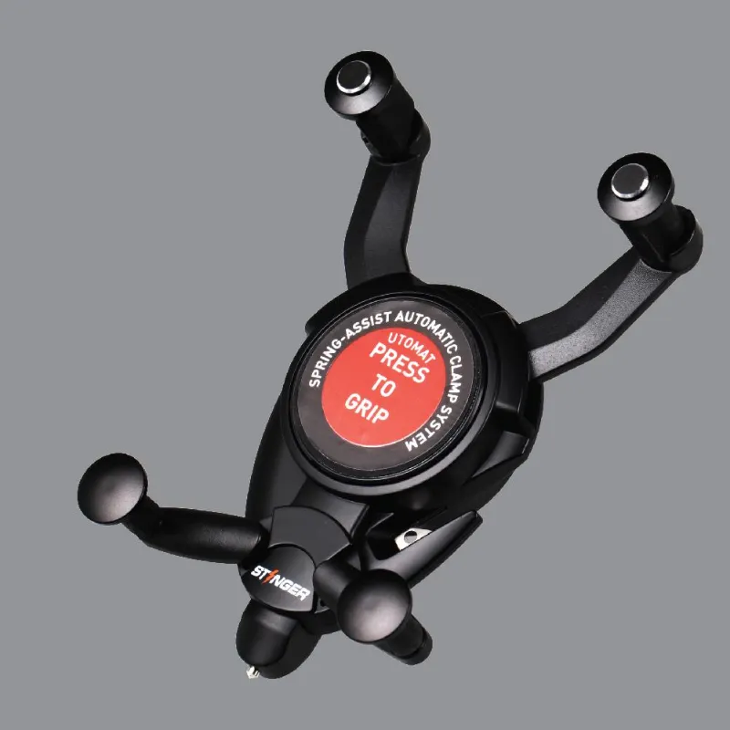 The Stinger Tools Stinger Spider Car Vent Mount Phone Holder Emergency Tool, shown mounted in a vent