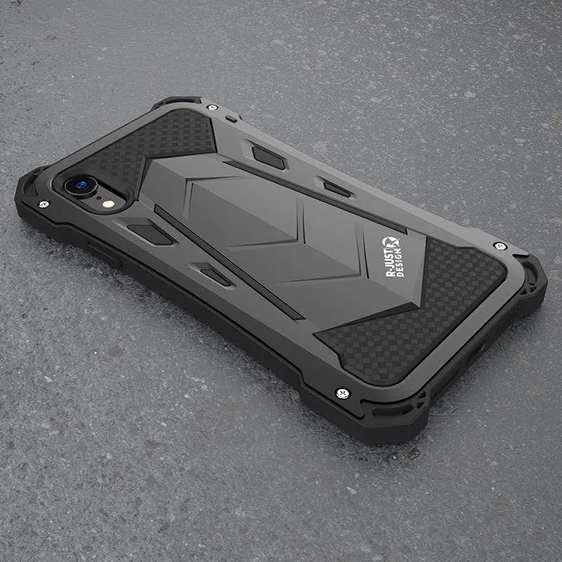Techypop Metal Frame Robust Armor Airbag Shockproof case in metallic gray