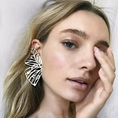 Spirit Nest Butterfly Wings Earrings in gold and silver finish zinc alloy