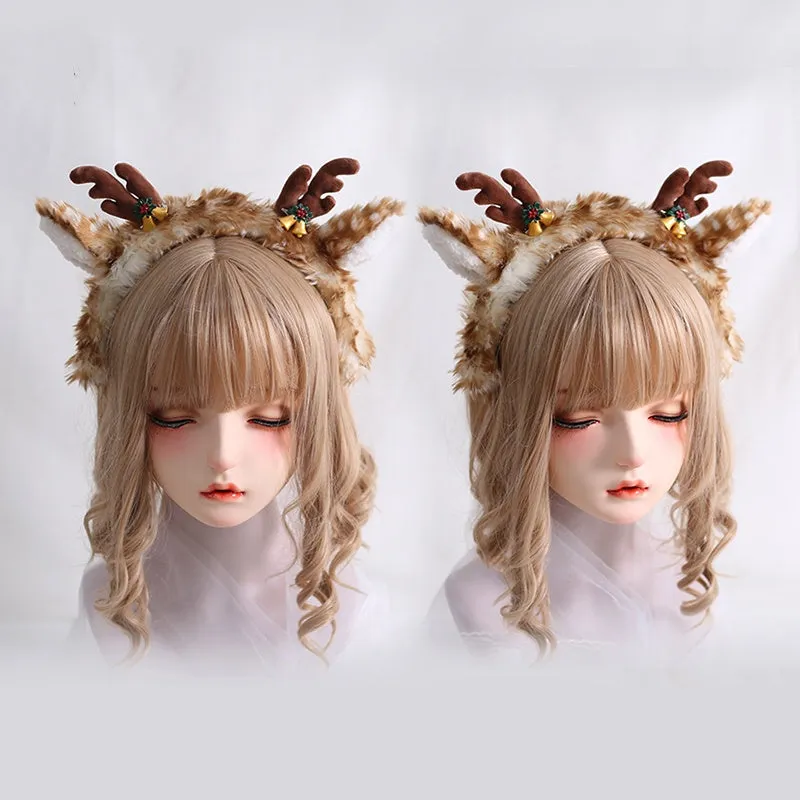 Koruraclub Christmas Elk Headband CO37 with bells in brown
