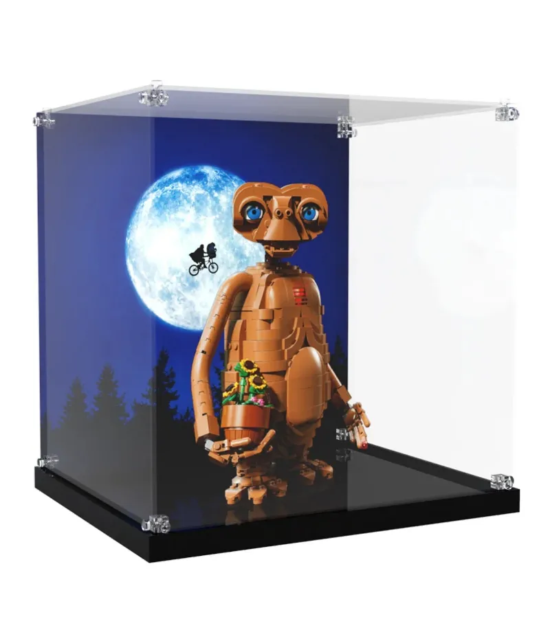 ICUANUTY Display case for LEGO Ideas E.T. the Extra-Terrestrial 21370, clear acrylic with black base