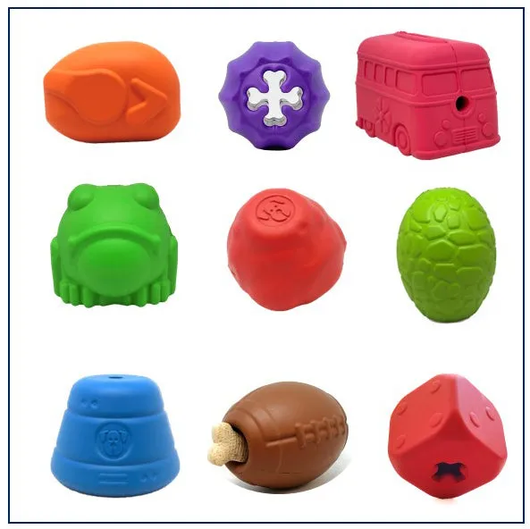 Soda Pup Bulk Rubber Dog Chew Toys & Treat Dispensers for Daycares 10-Pack Cosmetic Seconds box of toys