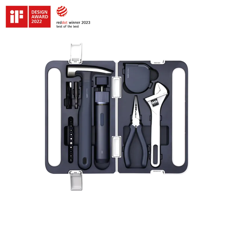 HOTO 3.6V Screwdriver Tool Set, LED-lit cordless screwdriver with five-piece tool collection