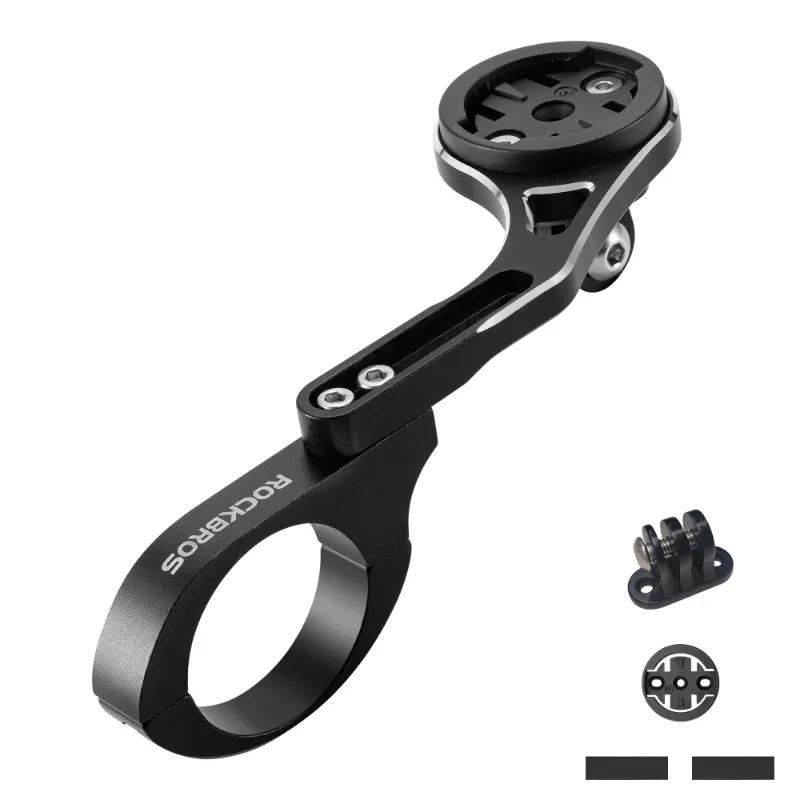 RockBros US Adjustable Bike Computer Mount with Extendable Design mounted on handlebar