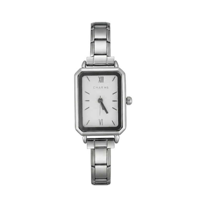 Charms Official Como Watch Silver with white dial