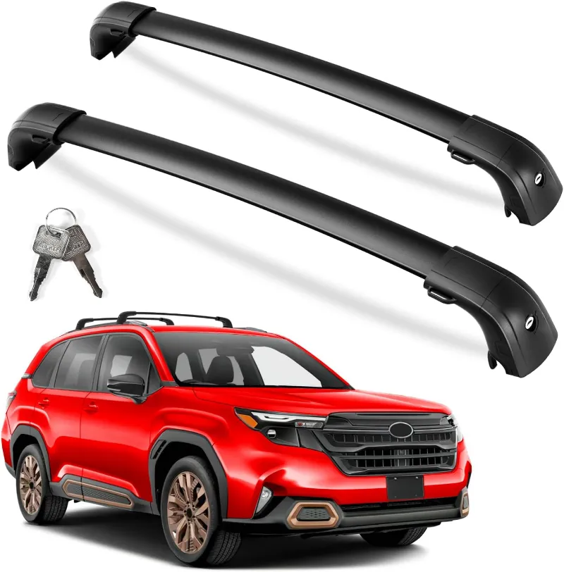 Tesstudio 300 lbs Roof Rack Cross Bars for Subaru Forester Sport/Touring 2025-2026 mounted on vehicle roof