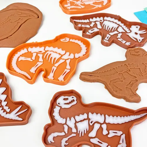 Fun House Toys Dinosaur Play Dough Stencils set of 5 dinosaur-shaped stencils for sensory play