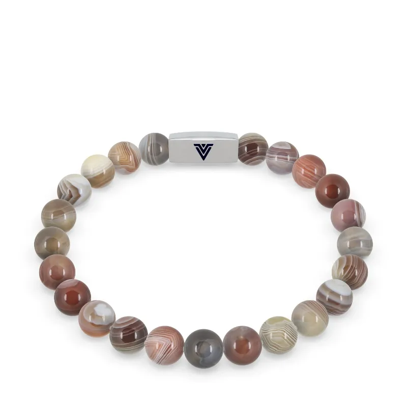 VOLTLIN Botswana Agate Stretch Bracelet on clear elastic cord