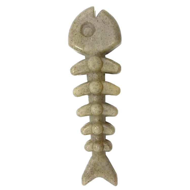 Soda Pup Fish Bone Nylon Dog Toy for Aggressive Chewers in USA Made colors purple and brown