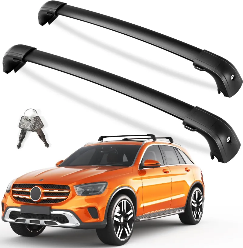 Tesstudio 300 lb Lockable Roof Rack Cross Bars for Mercedes-Benz GLC 2016-2022 with aerodynamic profile