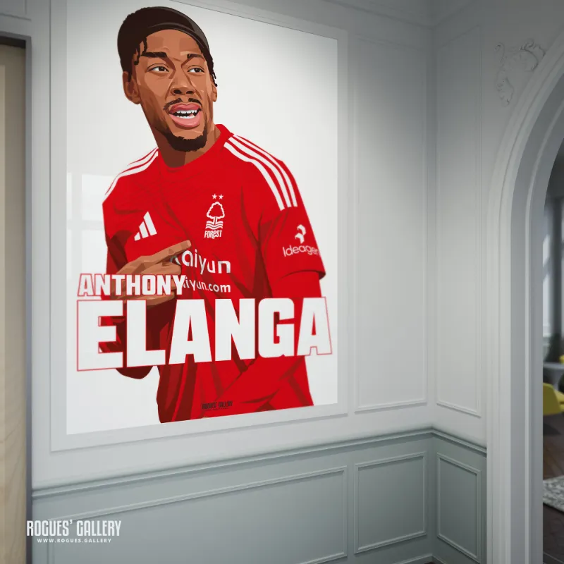 Rogues Gallery Anthony Elanga: Me Again - Nottingham Forest - A0, A1, A2 or A3 Prints – print of Anthony Elanga celebrating a goal